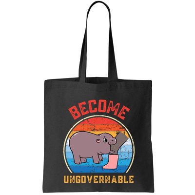 Become Ungovernable Angry Moo Deng Baby Hippo Bag