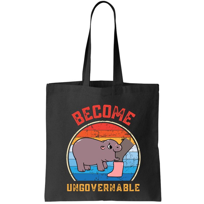 Become Ungovernable Angry Moo Deng Baby Hippo Bag