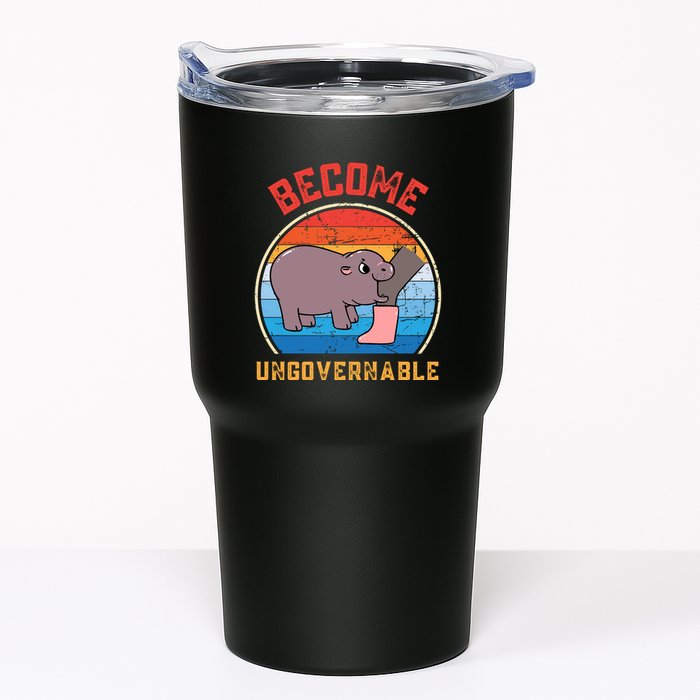 Become Ungovernable Angry Moo Deng Baby Hippo Tumbler