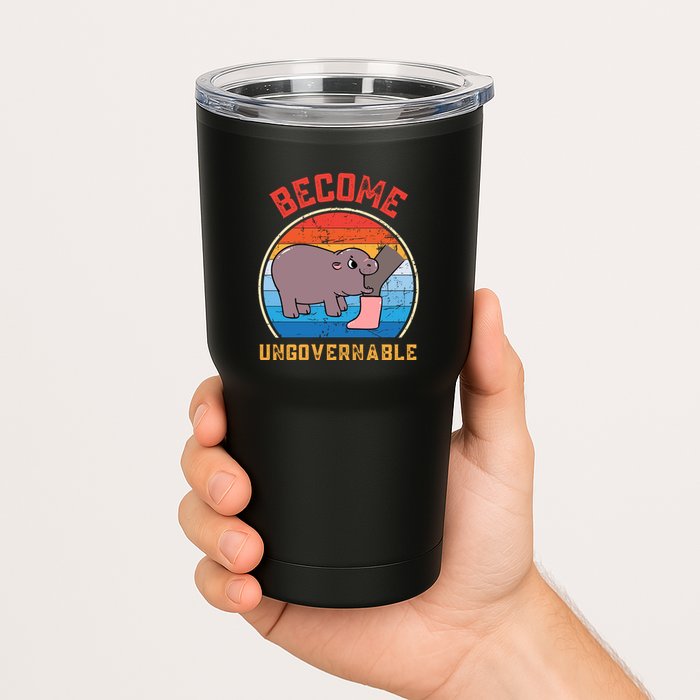 Become Ungovernable Angry Moo Deng Baby Hippo Tumbler