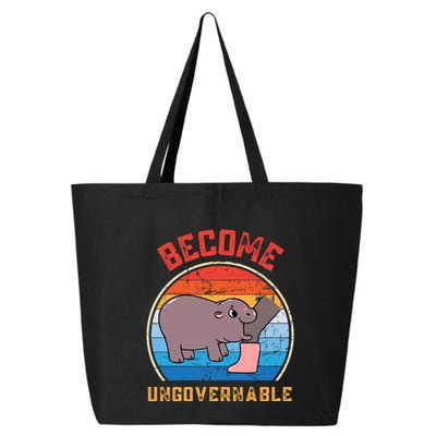 Become Ungovernable Angry Moo Deng Baby Hippo 25L Jumbo Tote