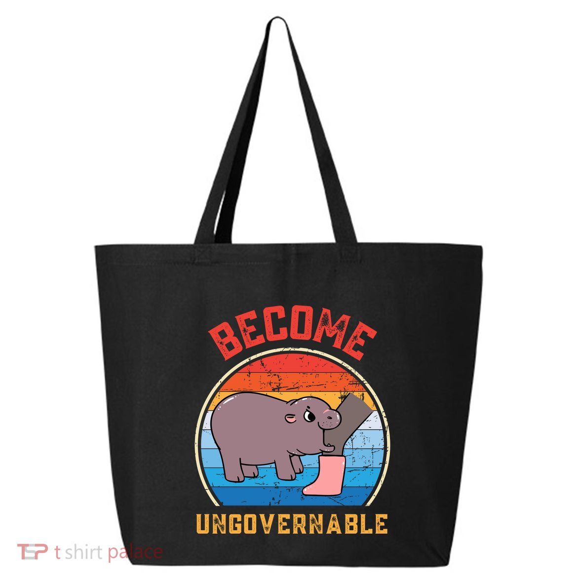 Become Ungovernable Angry Moo Deng Baby Hippo 25L Jumbo Tote