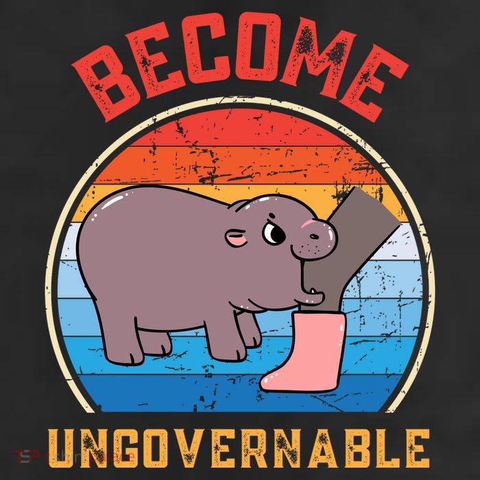 Become Ungovernable Angry Moo Deng Baby Hippo 25L Jumbo Tote