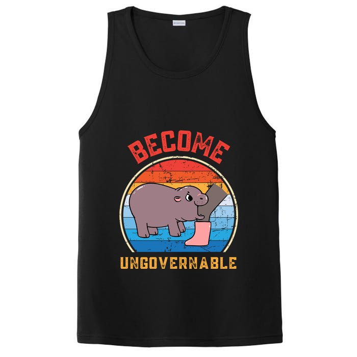 Become Ungovernable Angry Moo Deng Baby Hippo PosiCharge Competitor Tank