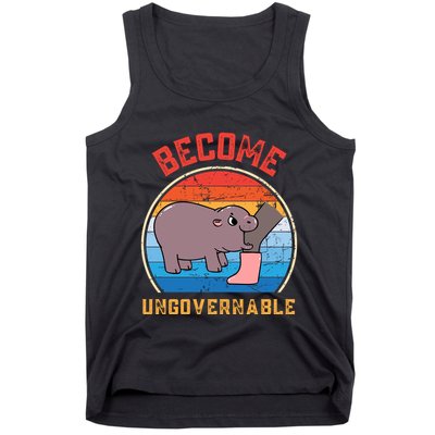 Become Ungovernable Angry Moo Deng Baby Hippo Tank Top