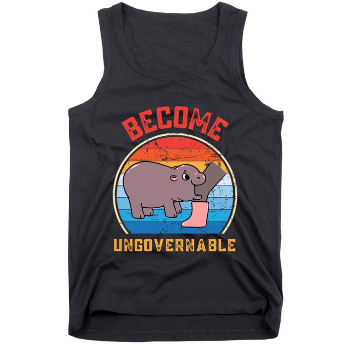 Become Ungovernable Angry Moo Deng Baby Hippo Tank Top