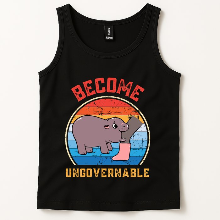 Become Ungovernable Angry Moo Deng Baby Hippo Tank Top