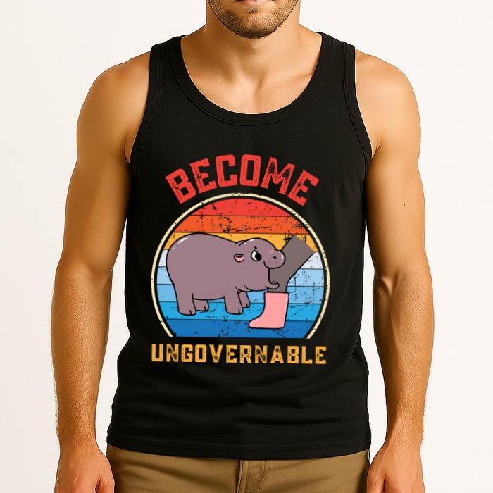 Become Ungovernable Angry Moo Deng Baby Hippo Tank Top