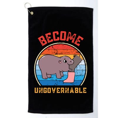 Become Ungovernable Angry Moo Deng Baby Hippo Golf Towel
