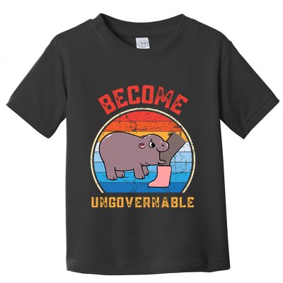 Become Ungovernable Angry Moo Deng Baby Hippo Toddler T-Shirt