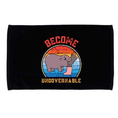 Become Ungovernable Angry Moo Deng Baby Hippo Microfiber Hand Towel