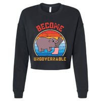 Become Ungovernable Angry Moo Deng Baby Hippo Cropped Pullover Crew