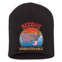 Become Ungovernable Angry Moo Deng Baby Hippo Short Acrylic Beanie