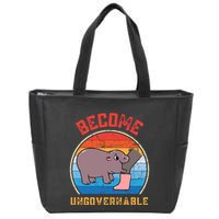 Become Ungovernable Angry Moo Deng Baby Hippo Zip Tote Bag
