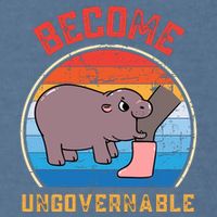 Become Ungovernable Angry Moo Deng Baby Hippo Garment-Dyed Sweatshirt