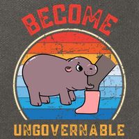 Become Ungovernable Angry Moo Deng Baby Hippo Cotton Canvas Backpack