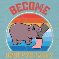 Become Ungovernable Angry Moo Deng Baby Hippo Sueded Cloud Jersey T-Shirt