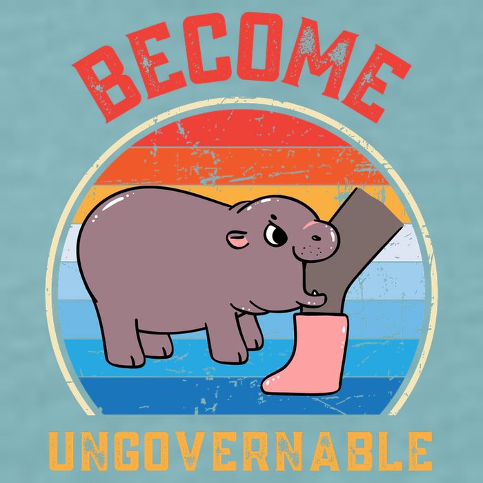 Become Ungovernable Angry Moo Deng Baby Hippo Sueded Cloud Jersey T-Shirt