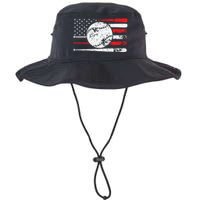 Baseball USA American Flag Vintage Retro Baseball Legacy Cool Fit Booney Bucket Hat