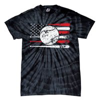 Baseball USA American Flag Vintage Retro Baseball Tie-Dye T-Shirt