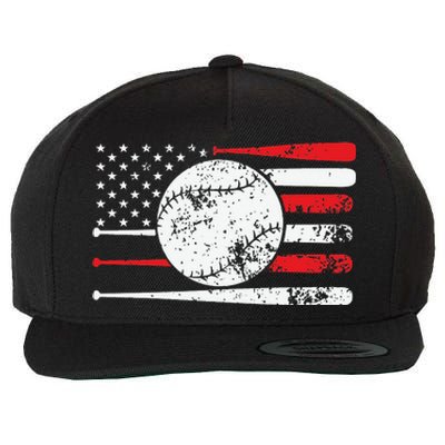 Baseball USA American Flag Vintage Retro Baseball Wool Snapback Cap