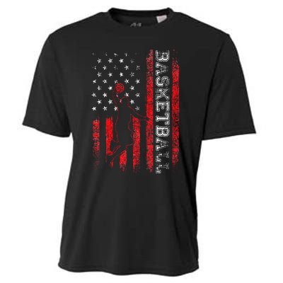 Basketball USA American Flag Sports Lover Athlete Cooling Performance Crew T-Shirt