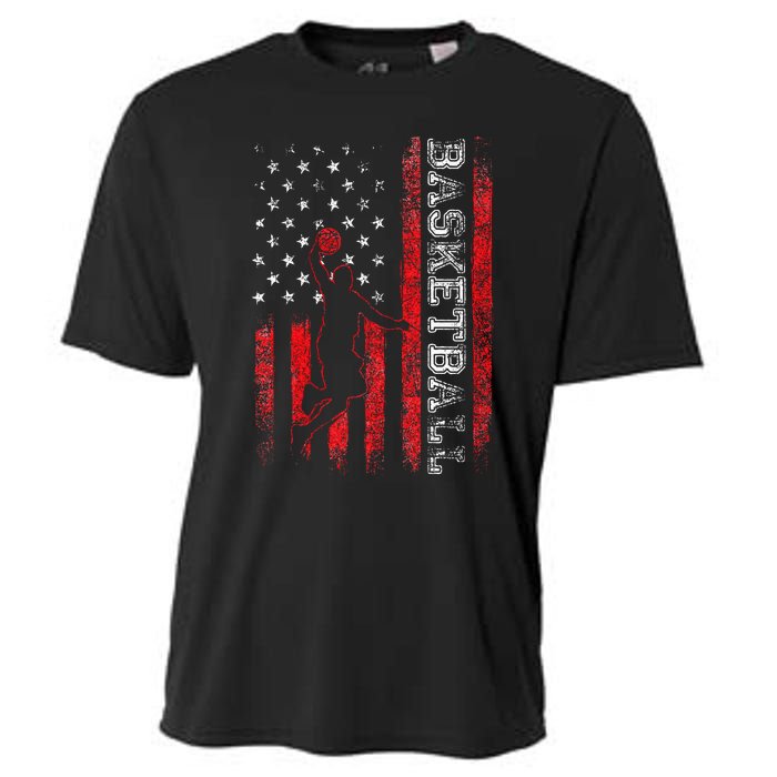 Basketball USA American Flag Sports Lover Athlete Cooling Performance Crew T-Shirt