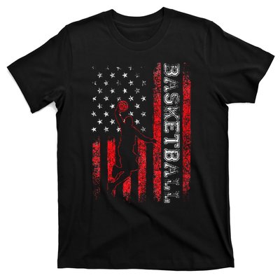 Basketball USA American Flag Sports Lover Athlete T-Shirt