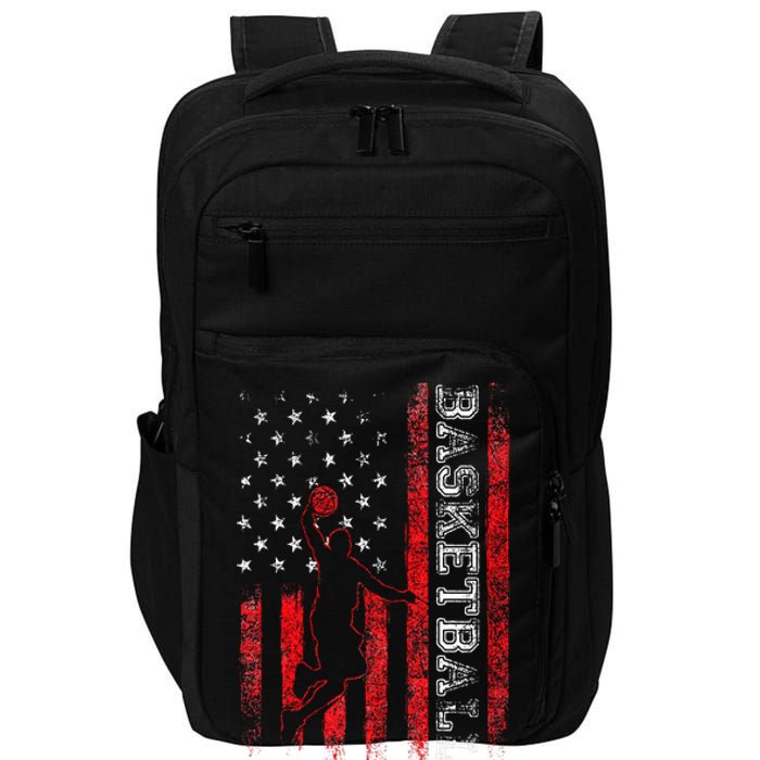 Basketball USA American Flag Sports Lover Athlete Impact Tech Backpack