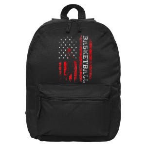 Basketball USA American Flag Sports Lover Athlete 16 in Basic Backpack