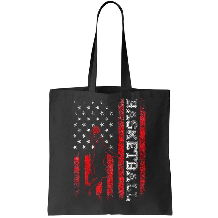 Basketball USA American Flag Sports Lover Athlete Tote Bag