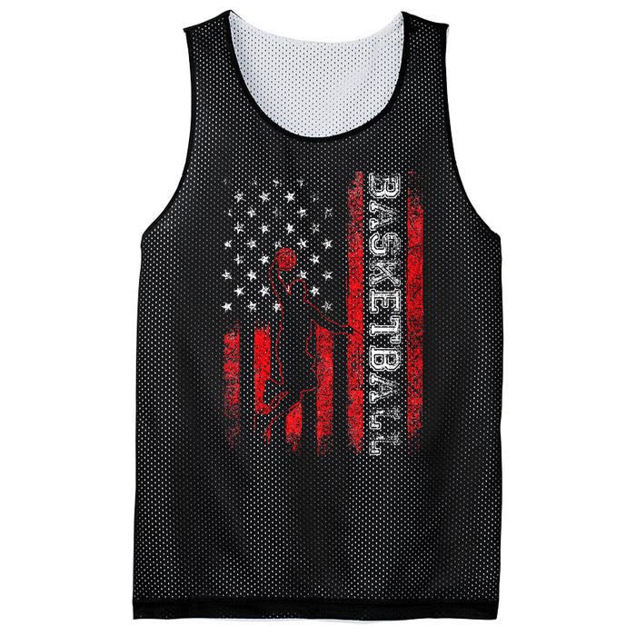 Basketball USA American Flag Sports Lover Athlete Mesh Reversible Basketball Jersey Tank