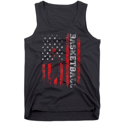 Basketball USA American Flag Sports Lover Athlete Tank Top