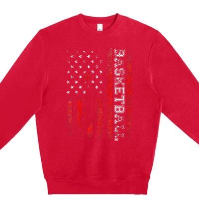 Basketball USA American Flag Sports Lover Athlete Premium Crewneck Sweatshirt