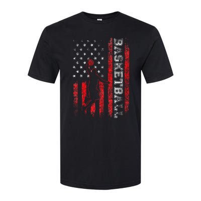 Basketball USA American Flag Sports Lover Athlete Softstyle CVC T-Shirt