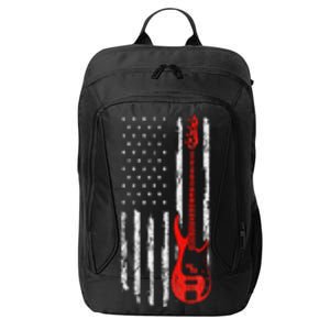 Bassist USA American Flag Bass Guitar Player Musician City Backpack