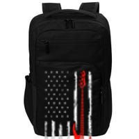 Bassist USA American Flag Bass Guitar Player Musician Impact Tech Backpack