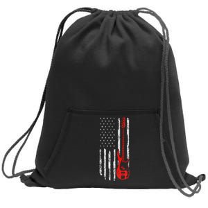 Bassist USA American Flag Bass Guitar Player Musician Sweatshirt Cinch Pack Bag