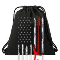 Bassist USA American Flag Bass Guitar Player Musician Drawstring Bag