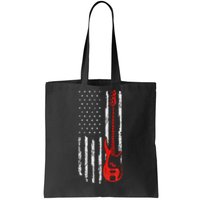 Bassist USA American Flag Bass Guitar Player Musician Tote Bag