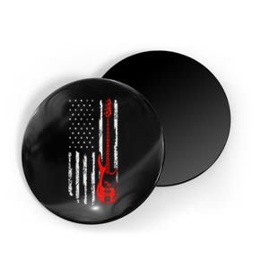 Bassist USA American Flag Bass Guitar Player Musician Magnet