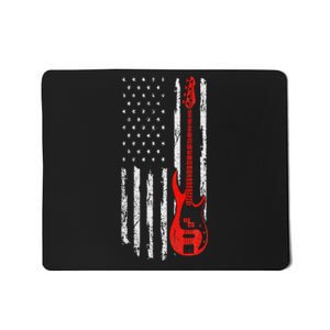 Bassist USA American Flag Bass Guitar Player Musician Mousepad