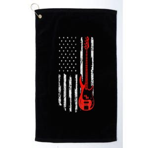 Bassist USA American Flag Bass Guitar Player Musician Platinum Collection Golf Towel