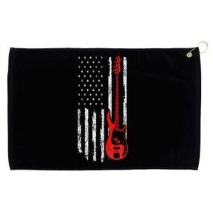 Bassist USA American Flag Bass Guitar Player Musician Grommeted Golf Towel