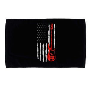 Bassist USA American Flag Bass Guitar Player Musician Microfiber Hand Towel