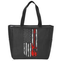 Bassist USA American Flag Bass Guitar Player Musician Zip Tote Bag