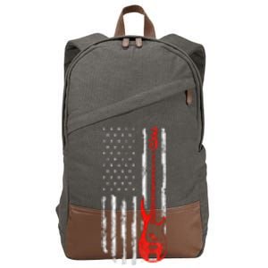 Bassist USA American Flag Bass Guitar Player Musician Cotton Canvas Backpack