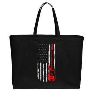 Bassist USA American Flag Bass Guitar Player Musician Cotton Canvas Jumbo Tote