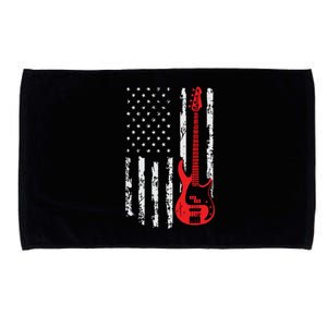 Bassist USA American Flag Bass Guitar Player Musician Microfiber Hand Towel