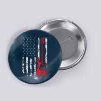 Bassist USA American Flag Bass Guitar Player Musician Button